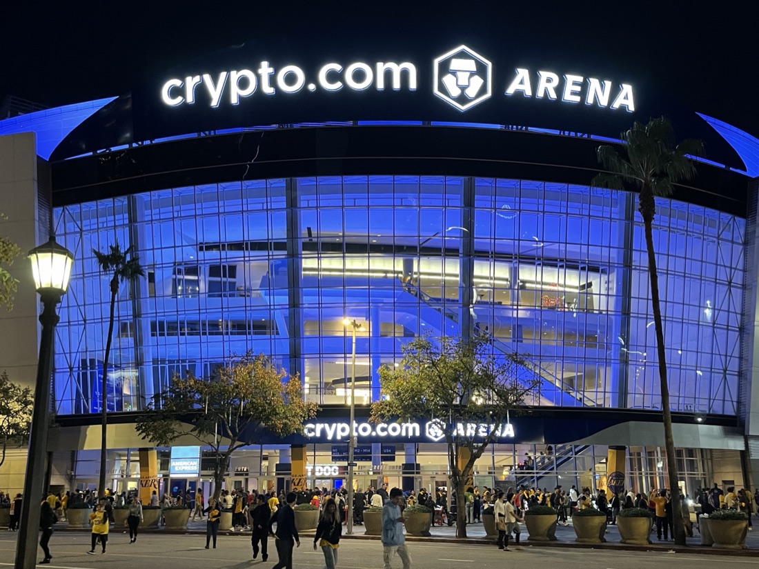 Crypto.com Arena at night
