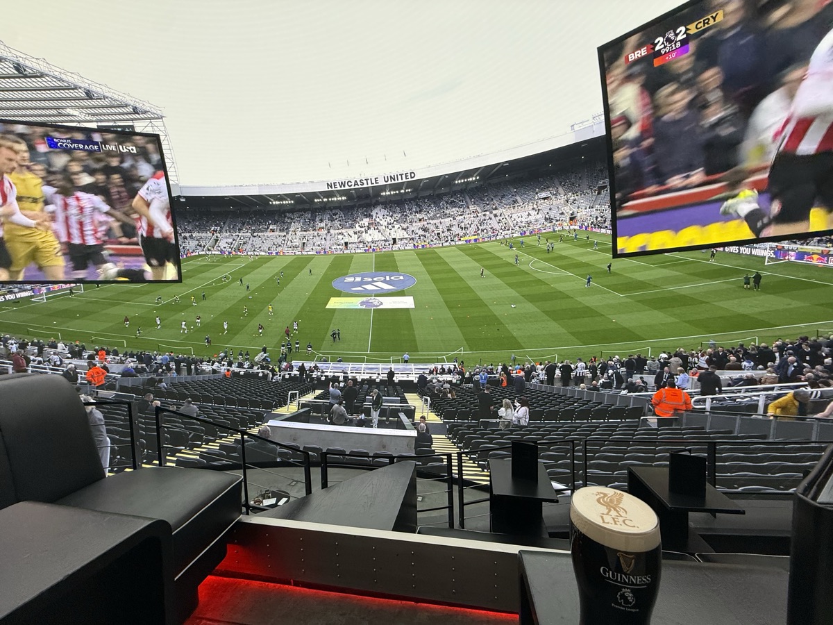 A Premier League match on the big screen at Cosm