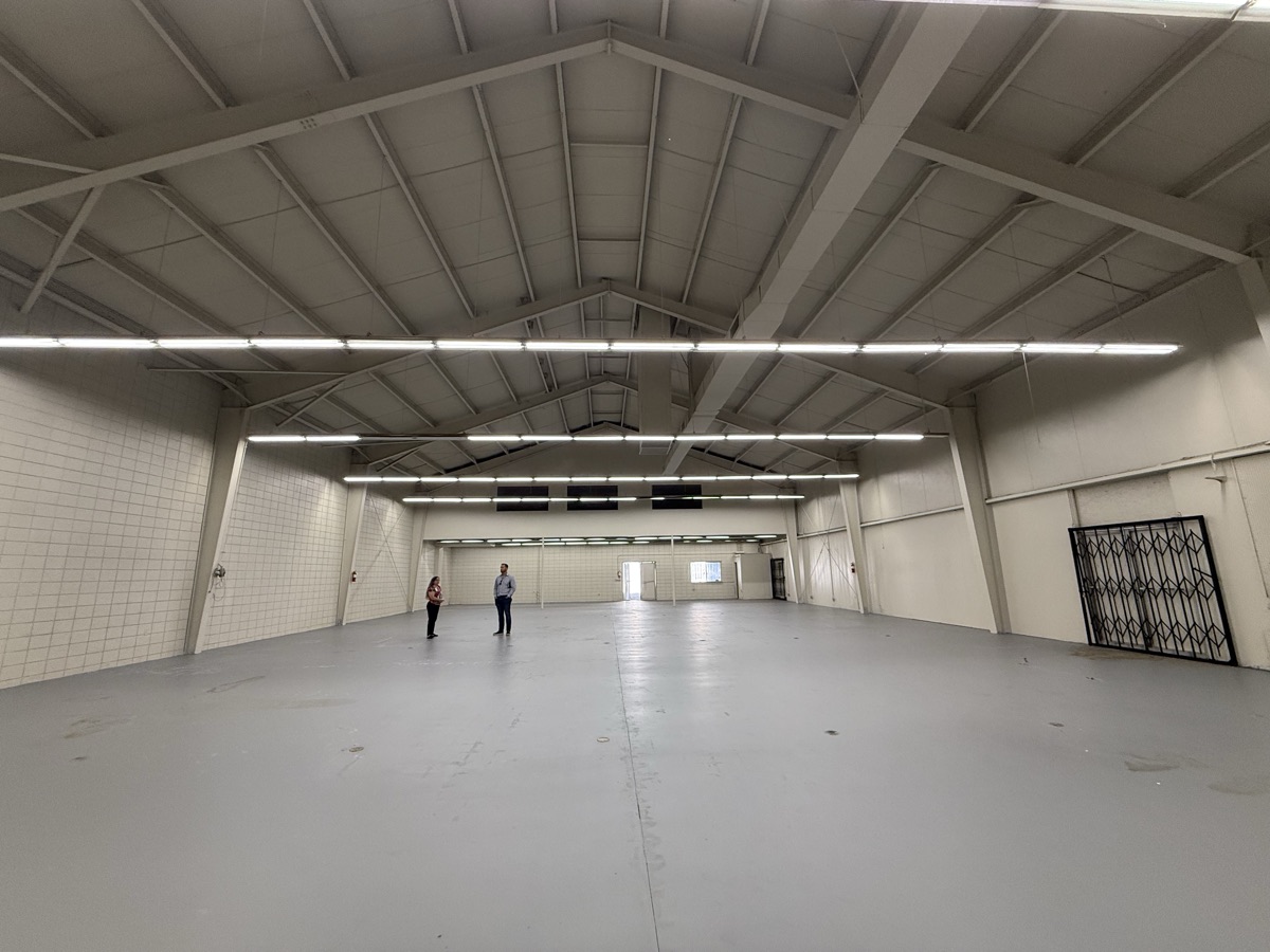 On a location recce in an empty warehouse